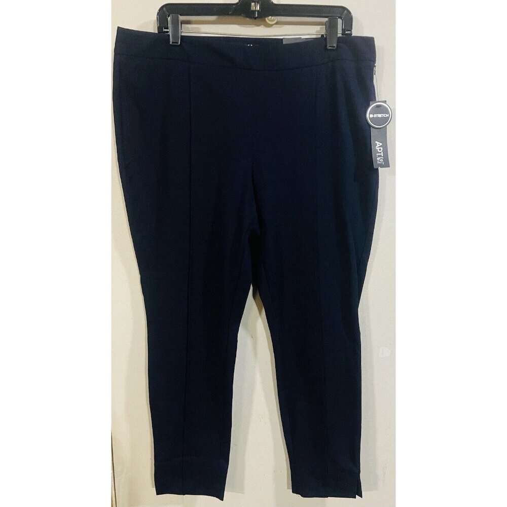 Apt. 9 Navy Blue Pants Women SZ 14 Bi-stretch Skinny Leg Modern Fit MSRP$48 NWT